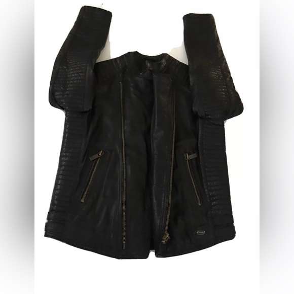 Men’s Small Scotch and Soda Black Leather Jacket - Picture 4 of 8